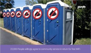 Purple, community service in exchange for wifi. Foresight Factory blog