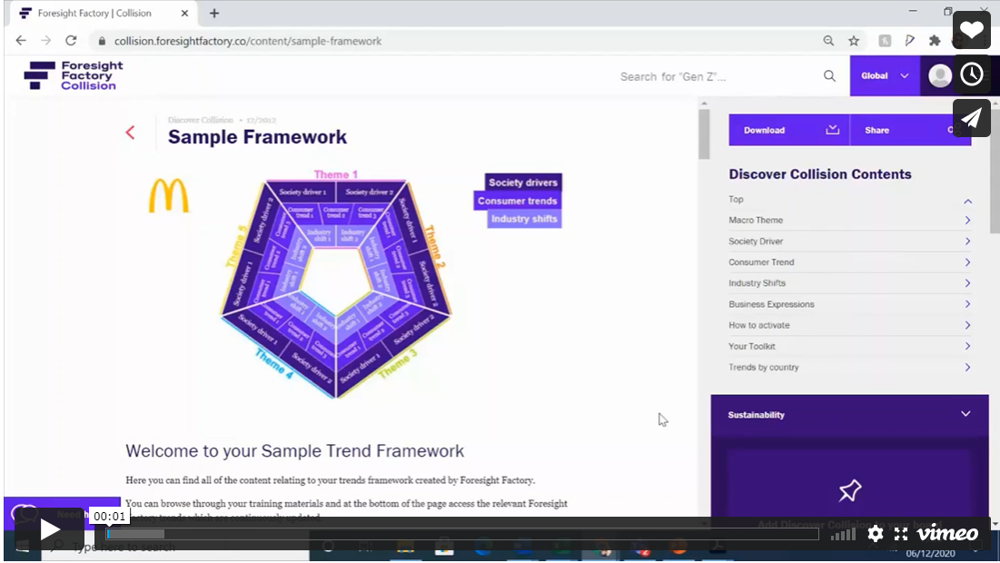 Collision trend framework screenshot